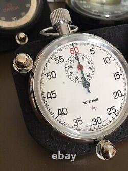 Vintage TIM Rally Stopwatch Rally Timer Dashboard Set Matching Pair