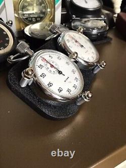 Vintage TIM Rally Stopwatch Rally Timer Dashboard Set Matching Pair