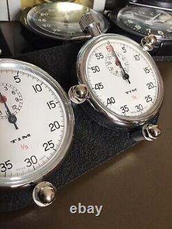 Vintage TIM Rally Stopwatch Rally Timer Dashboard Set Matching Pair