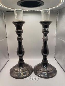 Vintage TOWLE STERLING SILVER Weighted Candle Sticks Pair holders BIG & RARE