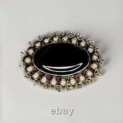 Vintage Taxco Sterling Lot Enamel Parrot Abalone Earrings Onyx Brooch Crown Mark