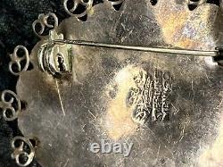 Vintage Taxco Sterling Lot Enamel Parrot Abalone Earrings Onyx Brooch Crown Mark