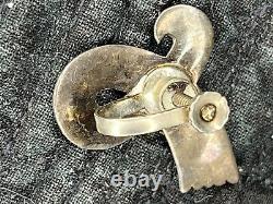 Vintage Taxco Sterling Lot Enamel Parrot Abalone Earrings Onyx Brooch Crown Mark