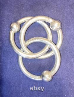 Vintage Tiffany Triple Interlocking Baby Rattle Sterling Silver Signed