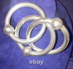 Vintage Tiffany Triple Interlocking Baby Rattle Sterling Silver Signed