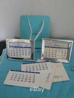 Vintage Tiffany&co Sterling Silver Pair Of Perpetual Calendars / Picture Frames