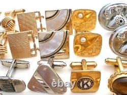 Vintage To Modern Cufflinks Lot of 30 Pairs Krementz Swank Silver Gold Tone 925