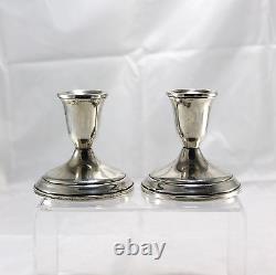 Vintage Towle Pair of Sterling Silver Weighted Candle Stick Holders