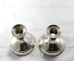 Vintage Towle Pair of Sterling Silver Weighted Candle Stick Holders