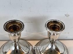 Vintage Towle Sterling Pair of Weighted Candle Holders #512