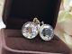 Vintage Ussr Pair Of Stud Earrings Silver 875 Stone Rock Crystal Jewelry Women's