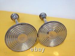 Vintage WALLACE Sterling Silver Weighted Skinny CANDLESTICK #7429 PAIR LOT OF 2