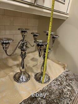 Vintage Wallace Brand BAROQUE Pair of Silver Plated Candelabras