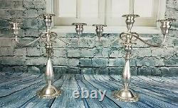 Vintage Wallace Silversmith BAROQUE Pair of Silver Plated Candelabra Stick