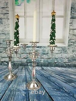 Vintage Wallace Silversmith BAROQUE Pair of Silver Plated Candelabra Stick