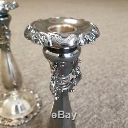 Vintage Wallace Silversmiths Baroque Pair of Silver Plated Candle Sticks 9.5