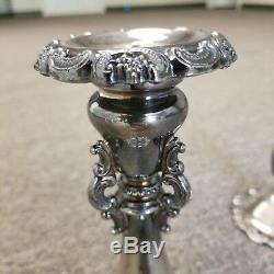 Vintage Wallace Silversmiths Baroque Pair of Silver Plated Candle Sticks 9.5
