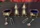 Vintage William Adams Silverplate Condiment S & P Set Master Salts & Sterling