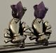 Vintage William Spratling Design Sterling Silver Hand & Amethyst Tulip Earrings