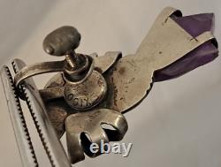 Vintage William Spratling Design Sterling Silver Hand & Amethyst Tulip EARRINGS