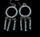 Vintage Zuni Dishta 72 Flush Mount Turquoise Stones Sterling Silver Earrings