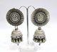 Vintage Antique Ethnic Tribal Old Silver Jewelry Earring Pair Rajasthan India
