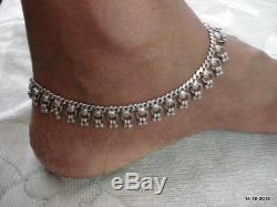 Vintage antique tribal old silver anklet feet bracelet ankle chain pair