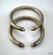 Vintage Antique Tribal Old Silver Bracelet Bangle Cuff Pair Solid Traditional Je