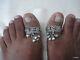 Vintage Antique Tribal Old Silver Toe Ring Pair Traditional Jewelry For Big Toe