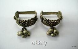 Vintage antique tribal old silver toe ring pair traditional jewelry for big toe