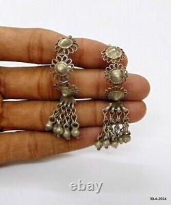 Vintage antique tribal silver earrings handmade silver ornaments silver jewelry