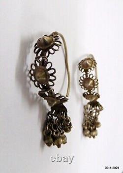 Vintage antique tribal silver earrings handmade silver ornaments silver jewelry
