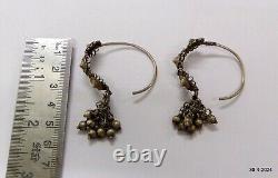 Vintage antique tribal silver earrings handmade silver ornaments silver jewelry