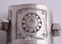 Vintage berber Bedouin silver bracelet Cuff Pair-Lybia