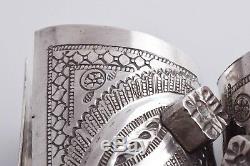 Vintage berber Bedouin silver bracelet Cuff Pair-Lybia