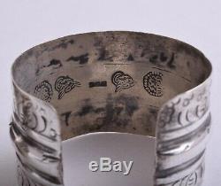 Vintage egyptian siwa berber Gypsy Bedouin silver bracelets Cuff Pair