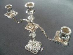 Vintage heavy pair of candelabra hallmarked silver Roberts and Belk