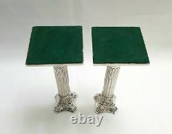 Vintage pair Sterling silver Neoclassical Corinthian column candlesticks 1184g