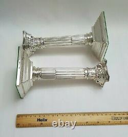 Vintage pair of silver plated Corinthian column candlesticks by Francis Howard