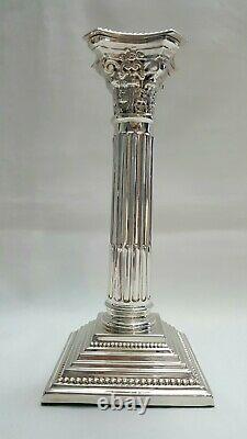 Vintage pair of silver plated Corinthian column candlesticks by Francis Howard