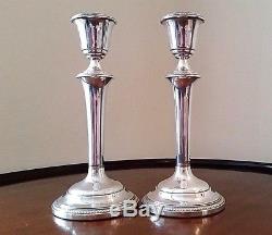 Vintage pair sterling silver candlesticks 8.5 by John Rose Birmingham 1965