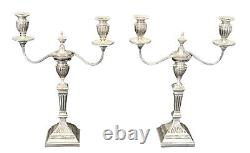 Vintage silver Candelabrum Pair Candelabras (2) Pampaloni Florence Italy Empire