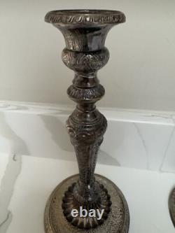 Vintage silver plated Candleholders. Pair