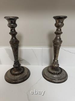 Vintage silver plated Candleholders. Pair