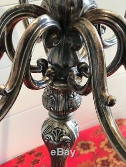Vintage solid silver Peruzzi candelabra, pair, 7 arm -FC HTF