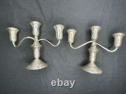 Vintage sterling pair of candlesticks lord silver