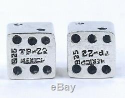 Vintage sterling silver pair of DICE 18 grams, pair of dice (#55)