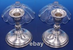 Vintage sterling silver pair of compotes/candlestick holders by Preisner 724