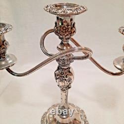 Vntg 2 International Silver Countess Silver Plate 3-Arm Candelabra Twisted 11T