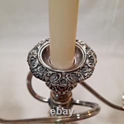 Vntg 2 International Silver Countess Silver Plate 3-Arm Candelabra Twisted 11T